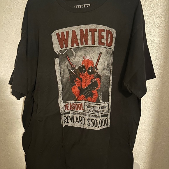 Marvel Deadpool Wanted T Shirt Size 2XL Black - Picture 1 of 4